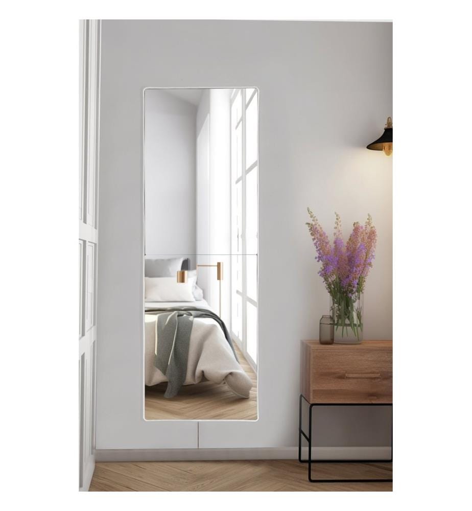 Spiegel mit Led-Beleuchtung, Weiss, Shutterproof Unbreakable Mirror, Acryl Mirror With MDF Backing (Acrylspiegel mit MDF-Hintergrund)