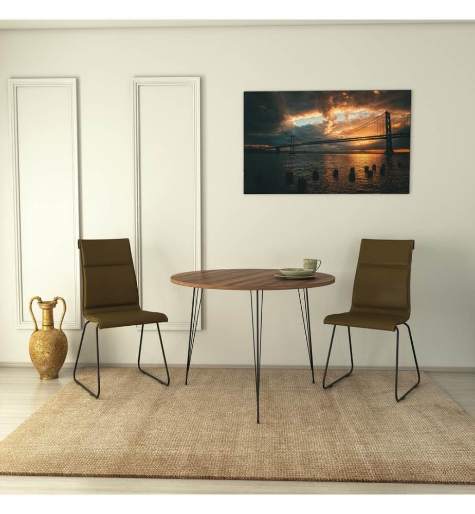 Nussbaumfarbe, Couchtische, 75X90X90 cm, Melaminbeschichtete Partikelplatte