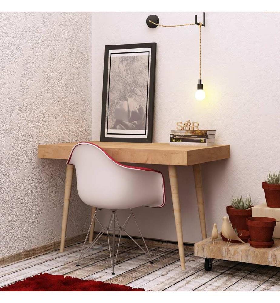 Study Desk, OakWhite, Melamine Coated Particle Board
