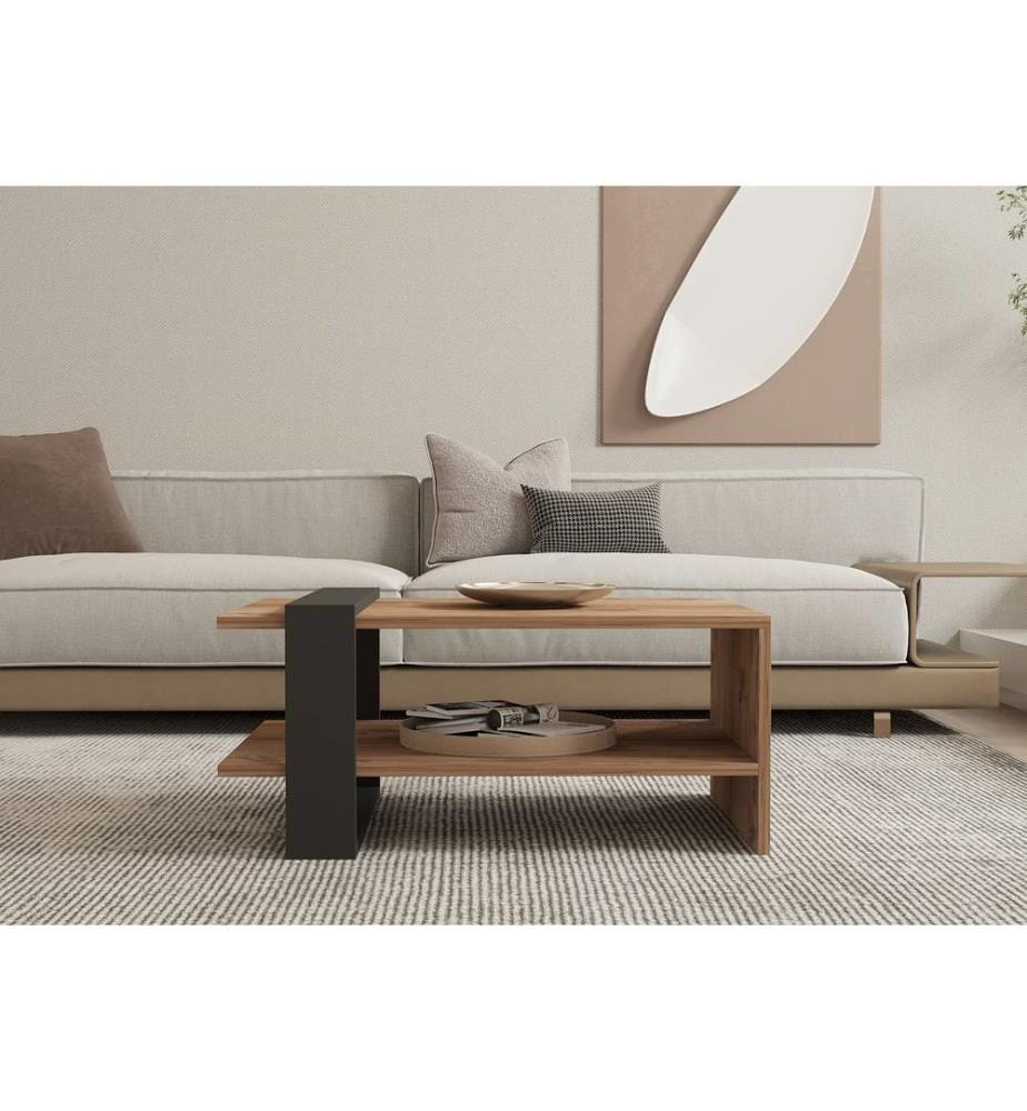 Anthracite, Tables Basses, 35X80X55 cm, Plaque De Particules Enrobée De Mélamine