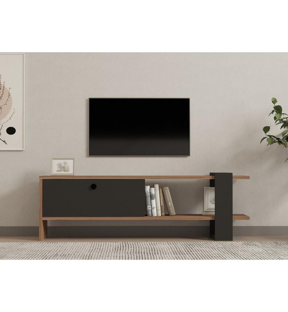 Anthrazit, Tv Schränke, 36,8X120X25 cm, Melaminbeschichtete Partikelplatte