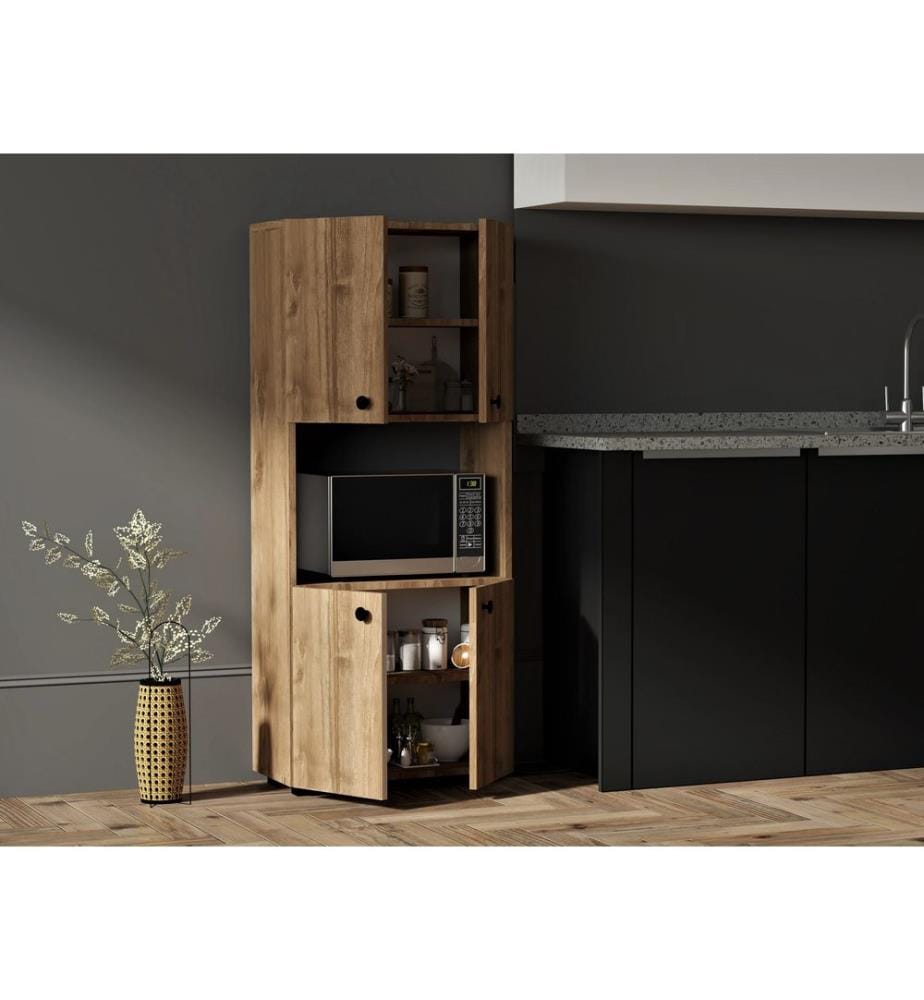 Kitchen Cabinet, Walnut, Melamine Coated Particle Board