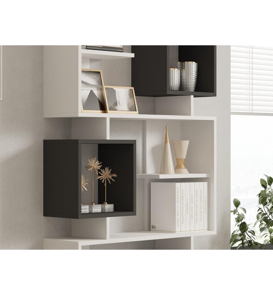 Libreria, Bianco Piastra Di Particelle Antracite, Di Melamina
