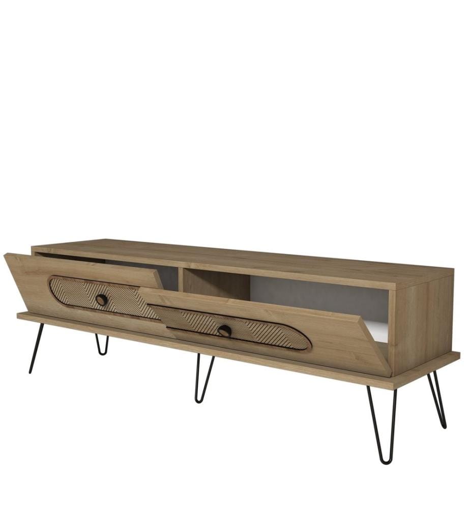 Eichenfarbig, Tv Schränke, 45X145X40 cm, Melaminbeschichtete Partikelplatte