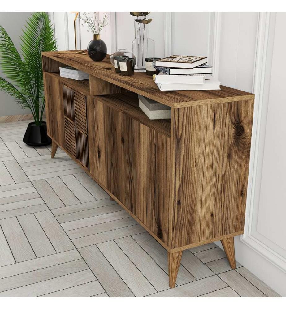 Console, Walnut, Melamine Coated Particle Board