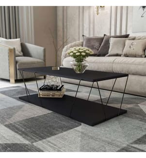 Tables Basses, Anthracite Plaque De Particules Recouvertes De Mélamine Noire, 100%