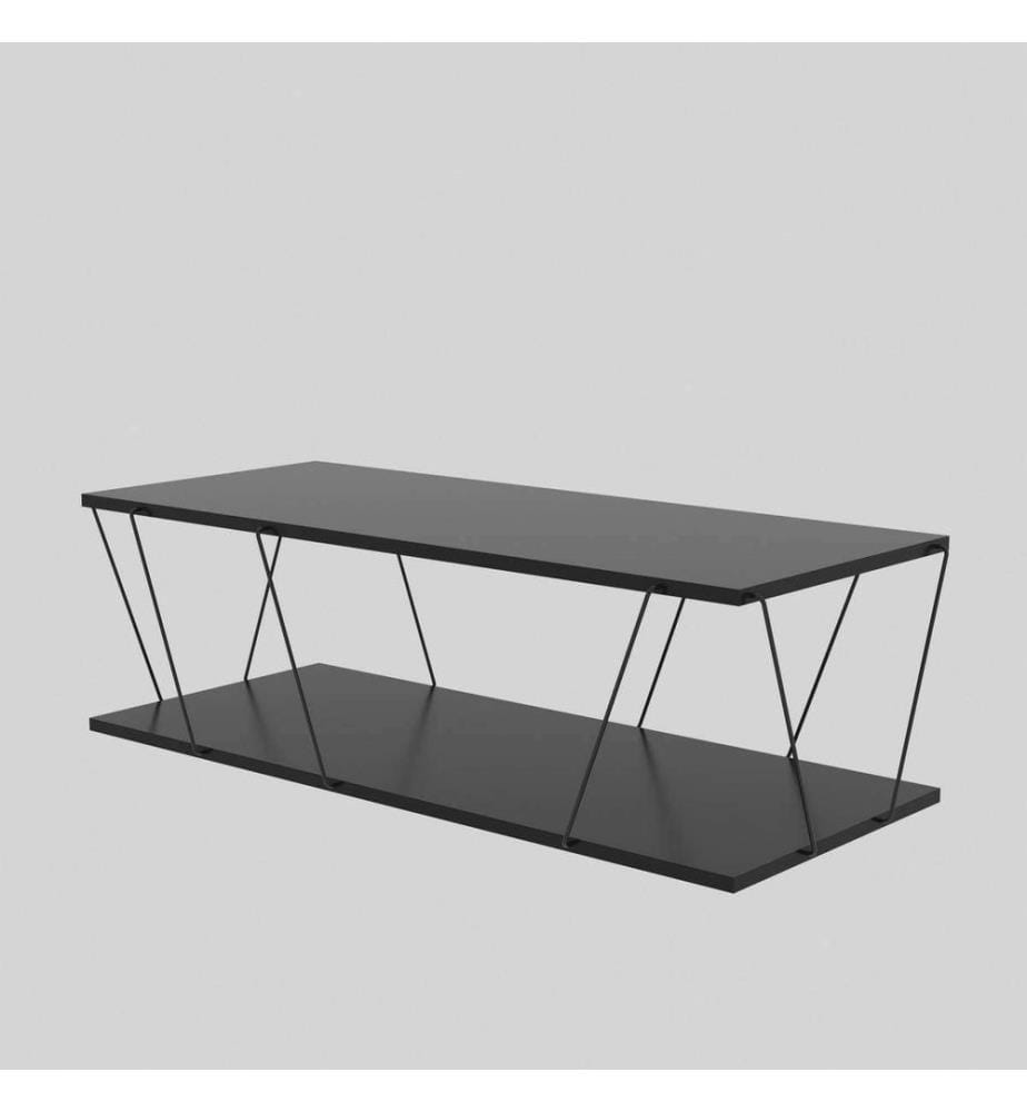 Tables Basses, Anthracite Plaque De Particules Recouvertes De Mélamine Noire, 100%