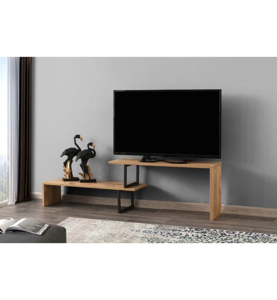 Noir, Pin, Armoires De Télévision, 44X153X30 cm, Plaque De Particules Enrobée De Mélamine