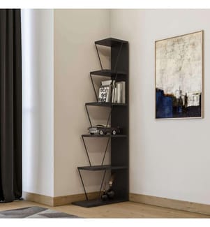 Antracite, Nero, Librerie, 150X50X22 cm, Piastra Di Particelle Con Rivestimento Melamina