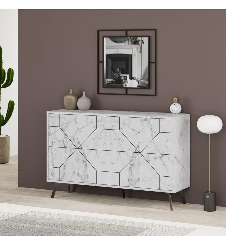 Console, White, Melamine Coated Particle Board