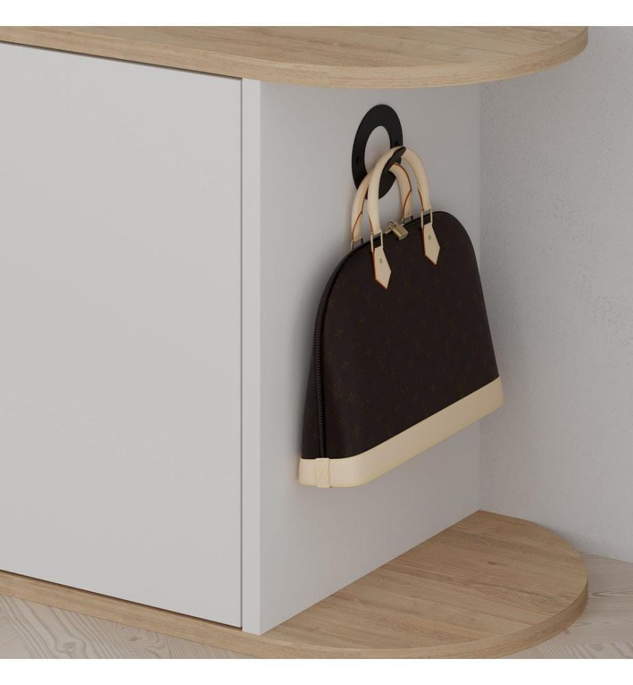 Meuble à chaussures, Chêne, Blanc, Panneau de particules mélaminé