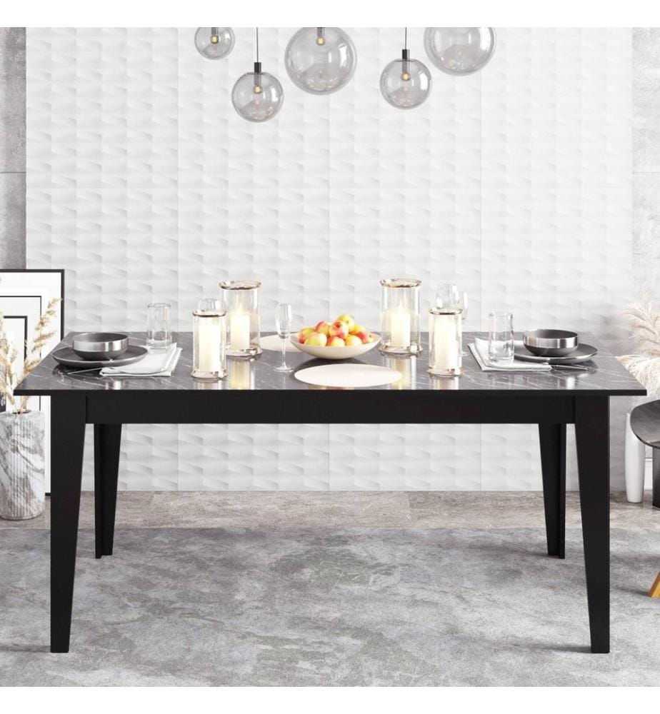 Noir, Tables Basses, 76,8X180X90 cm, Plaque De Particules Enrobée De Mélamine