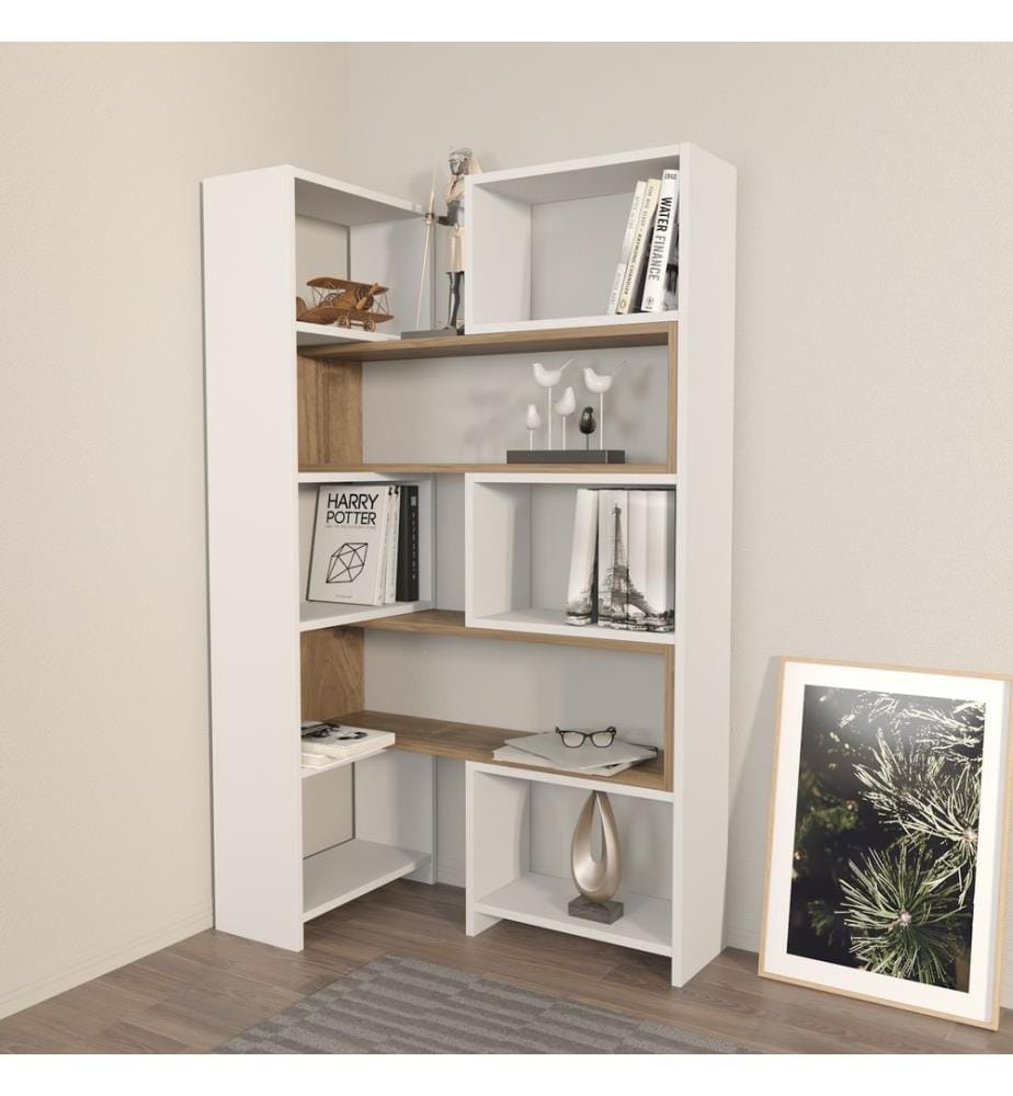 Etagère, Blanc, Noyer, Panneau de particules mélaminé