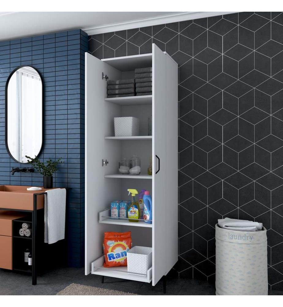 Cabinet polyvalent, blanc, mélaminé E1 Quality Chipboard