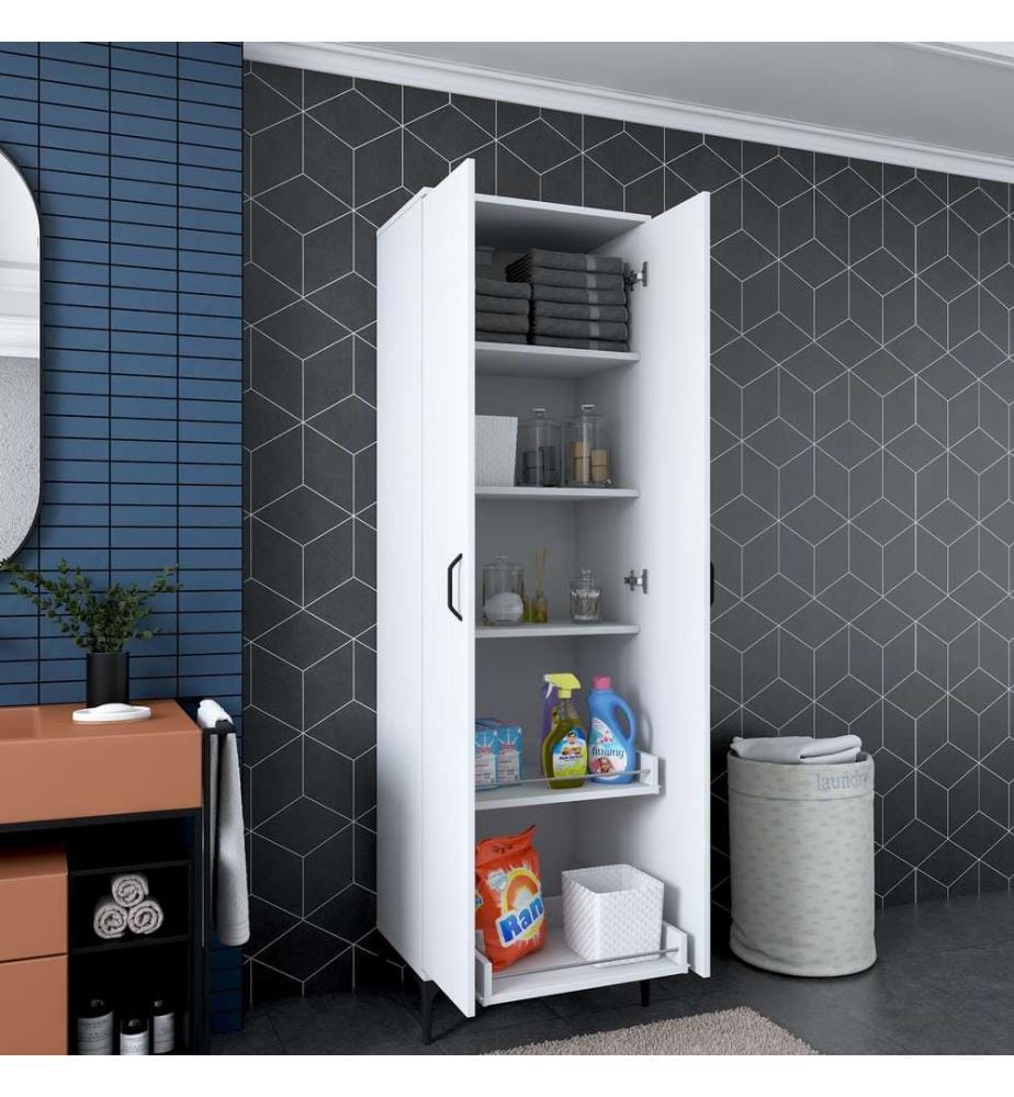 Cabinet polyvalent, blanc, mélaminé E1 Quality Chipboard