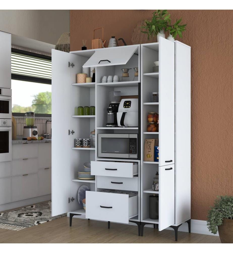 Cabinet polyvalent, blanc, mélaminé E1 Quality Chipboard