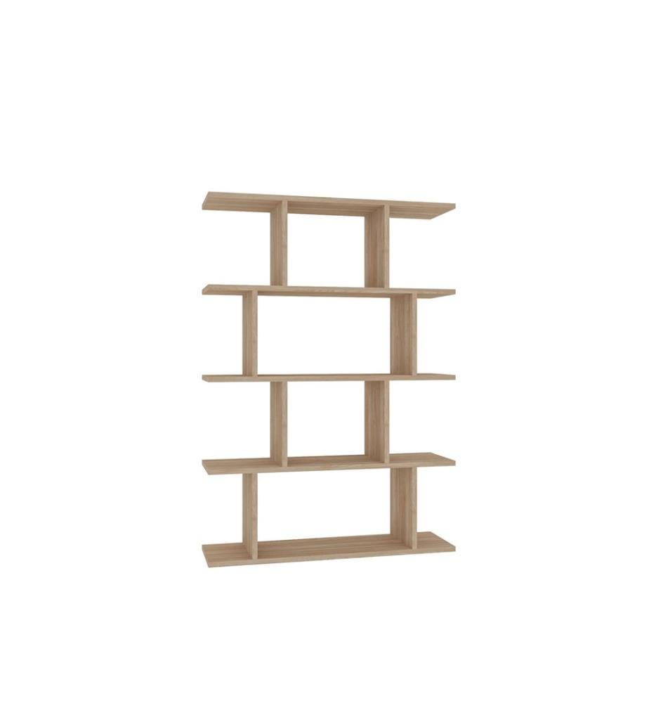 Eichenfarbig, Bücherregale, 127,4X90X25 cm, Melaminbeschichtete Partikelplatte