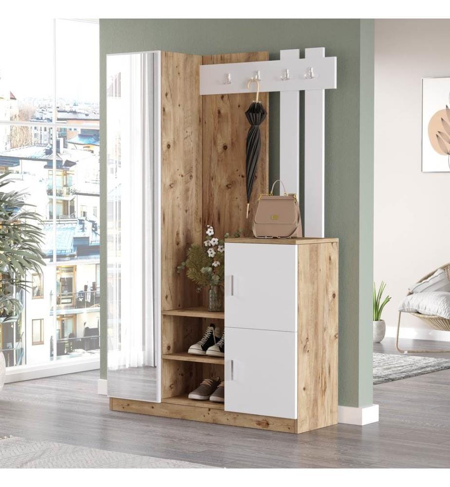 Hall Stand, Atlantic Pine Piastra Di Particelle Bianche, Di Melamina