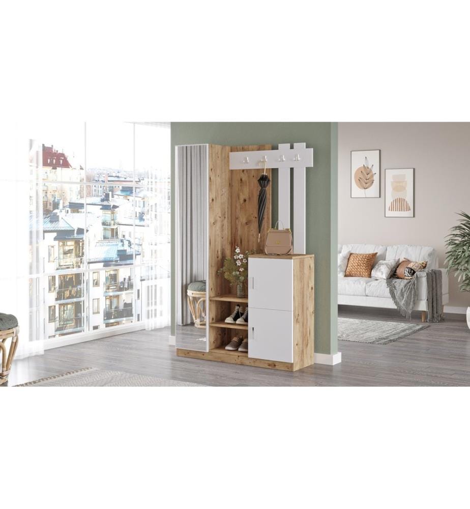 Hall Stand, Atlantic Pine Piastra Di Particelle Bianche, Di Melamina