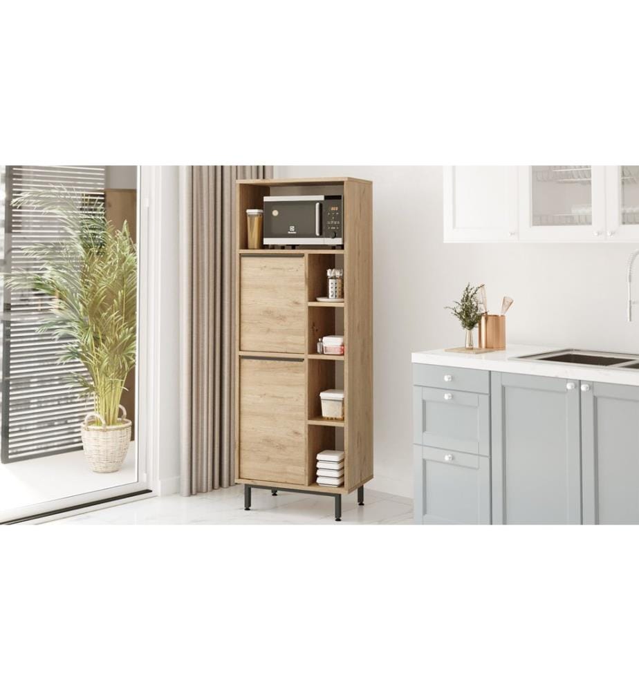 Armoire de cuisine, noyer, panneau de particules mélaminé