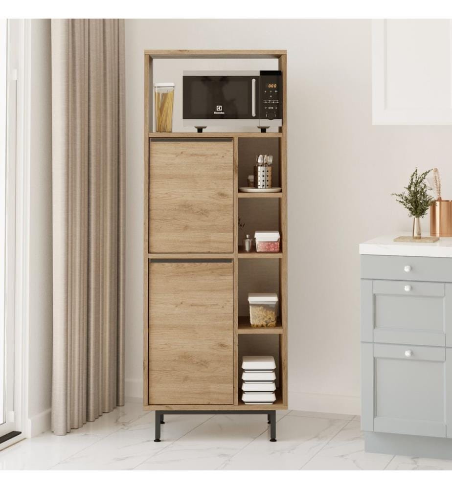 Armoire de cuisine, noyer, panneau de particules mélaminé