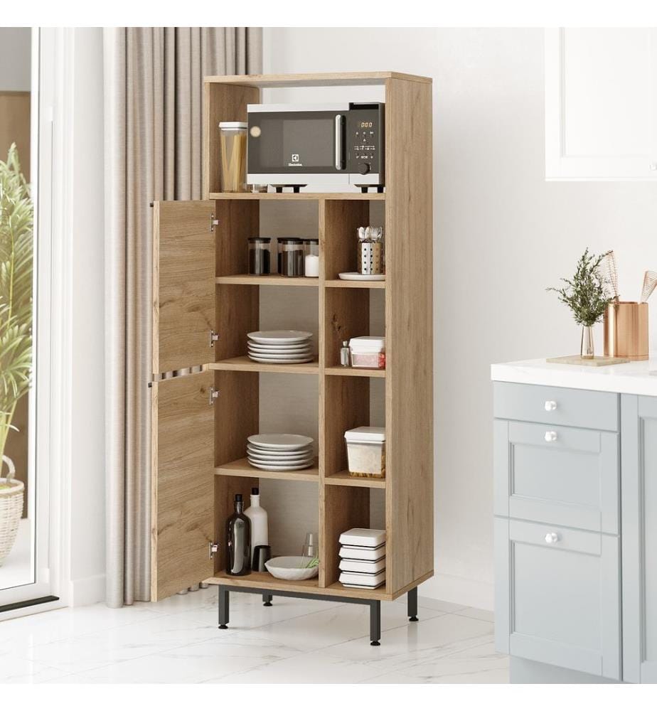 Armoire de cuisine, noyer, panneau de particules mélaminé