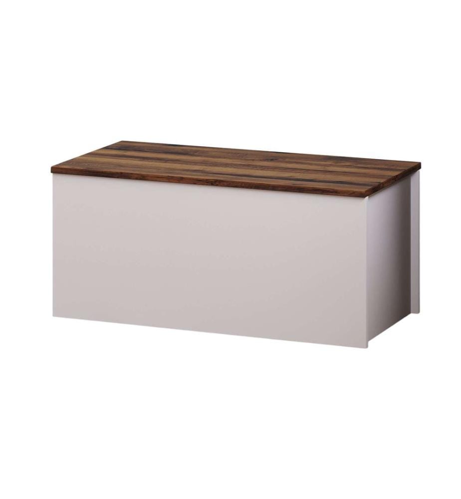 Commode, blanc, noyer, 100 % panneau de particules mélaminé