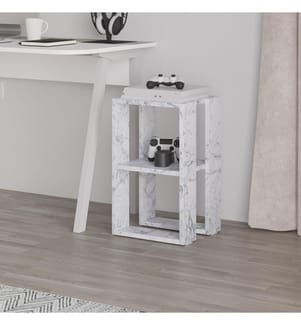 Nachttisch, Carrara-Marmor, 100 % melaminbeschichtete Spanplatte