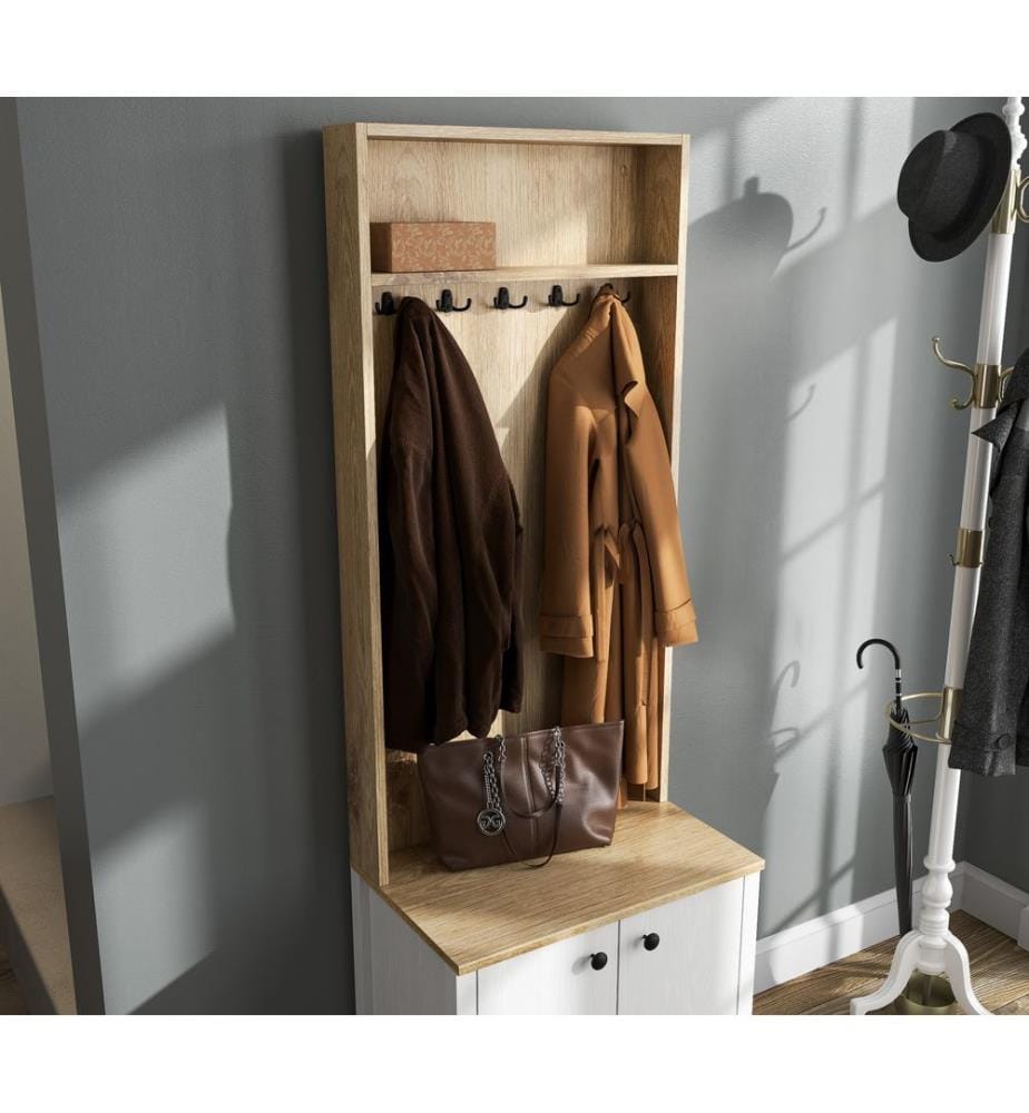 Portemanteau, bois, blanc, 100 % panneau de particules mélaminé