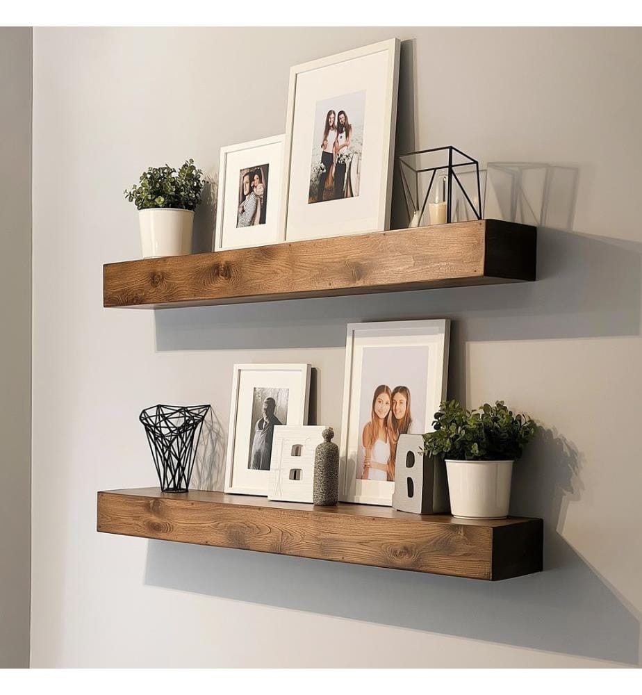 Dekoratives Wandregal aus Holz, 100 % Massivholz