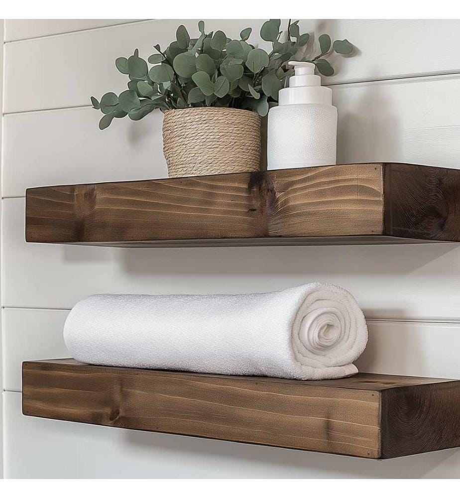 Dekoratives Wandregal aus Holz, 100 % Massivholz