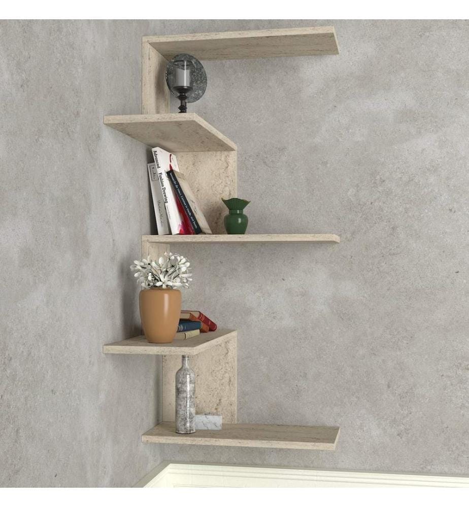 Étagère murale, travertin, 100 % panneau de particules mélaminé