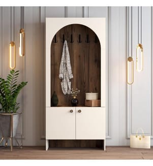 Hall Stand, Cream, Walnut, 100% MELAMINE COATED PARTICLE BOARD