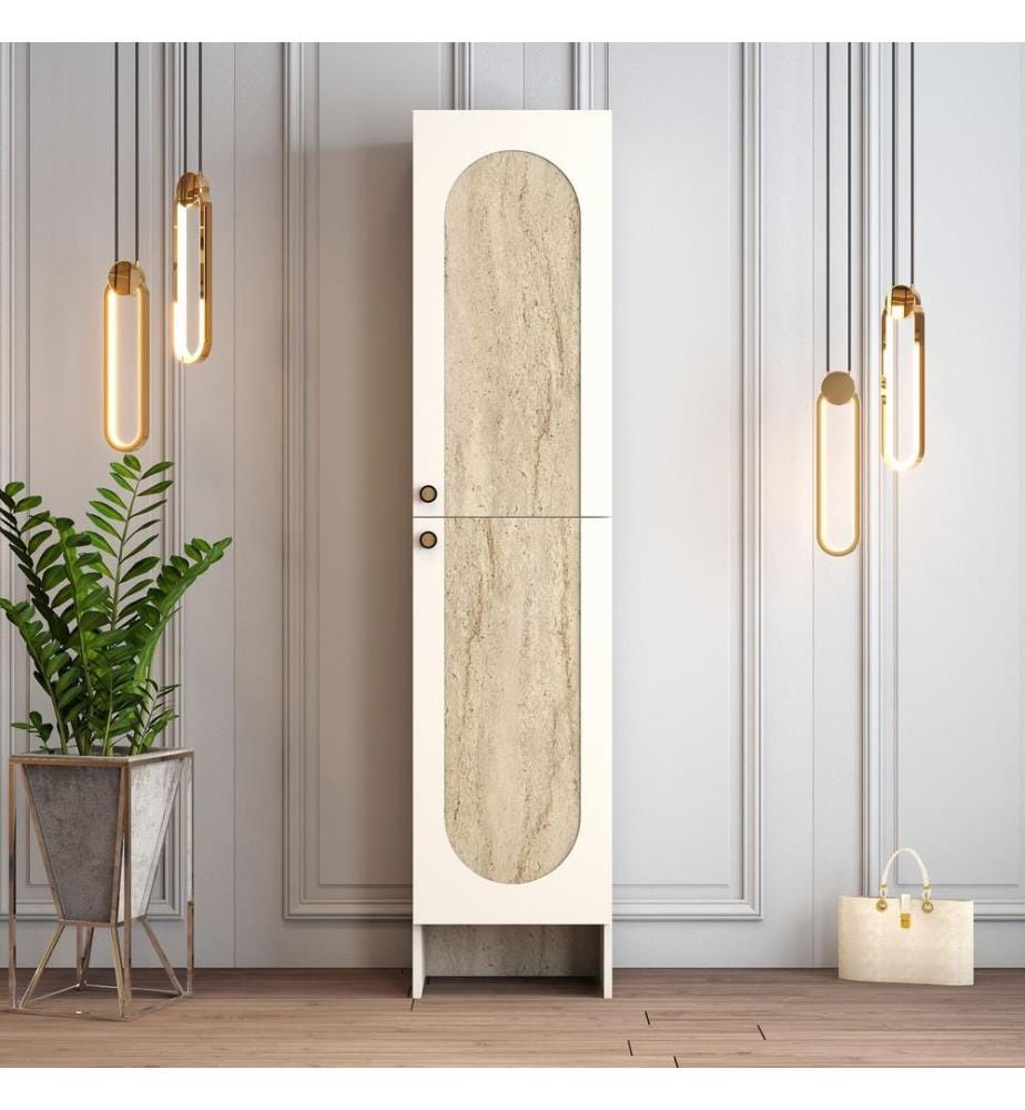 Portemanteau, crème, travertin, 100 % panneau de particules mélaminé