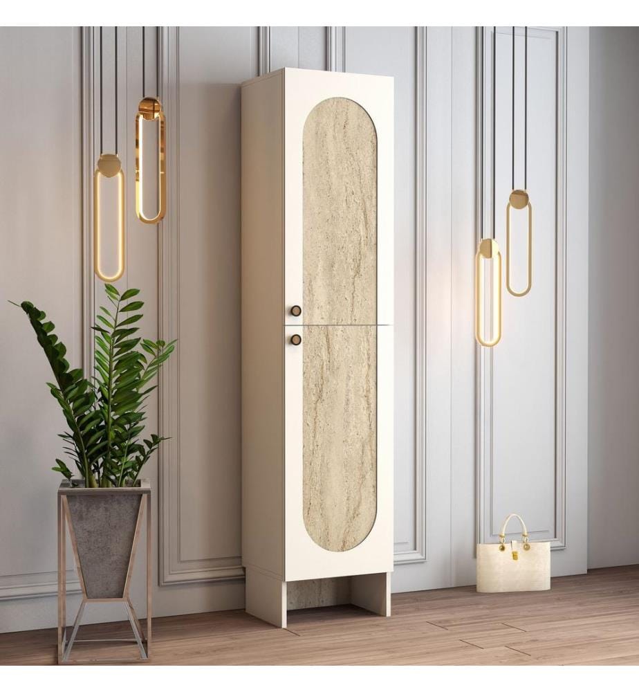 Portemanteau, crème, travertin, 100 % panneau de particules mélaminé
