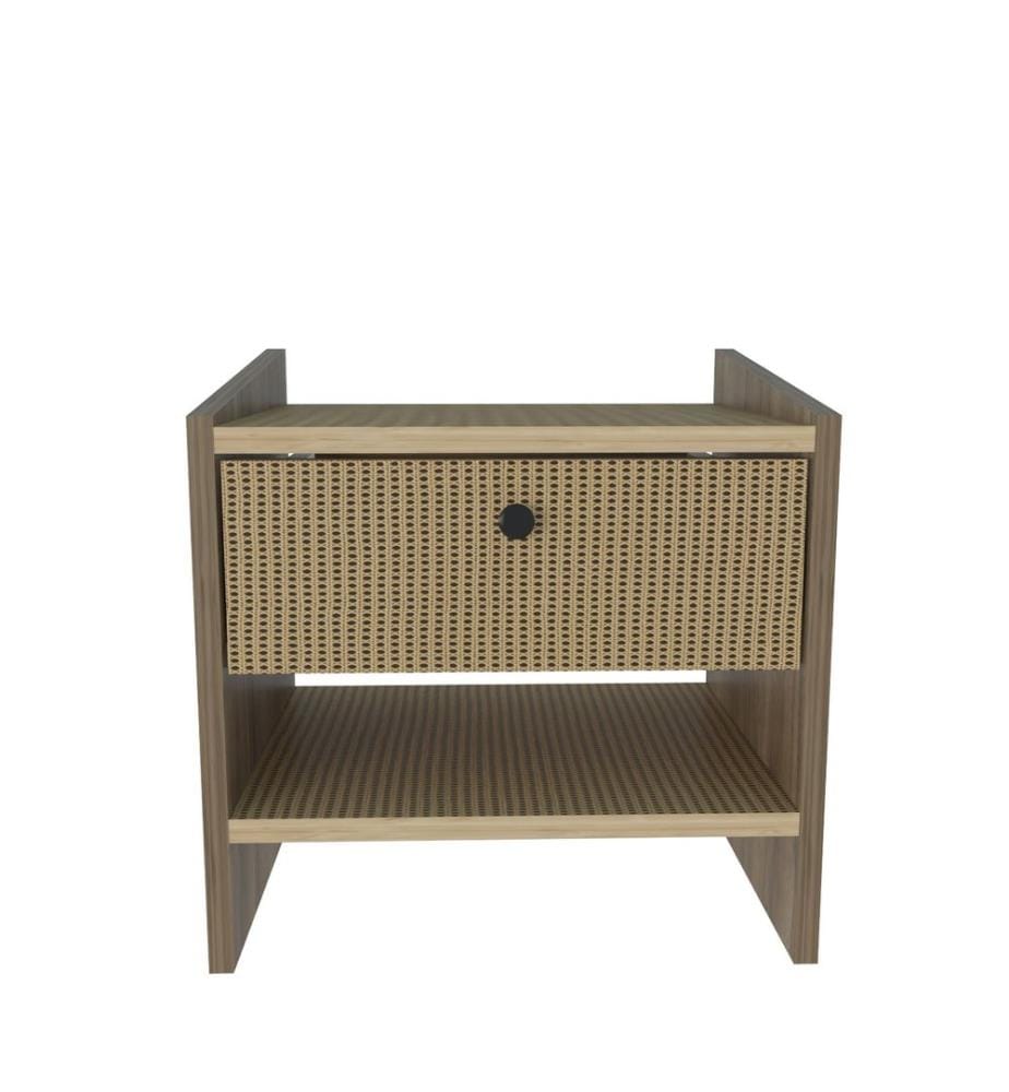 Table de nuit, noyer, hazeran, 100 % panneau de particules mélaminé