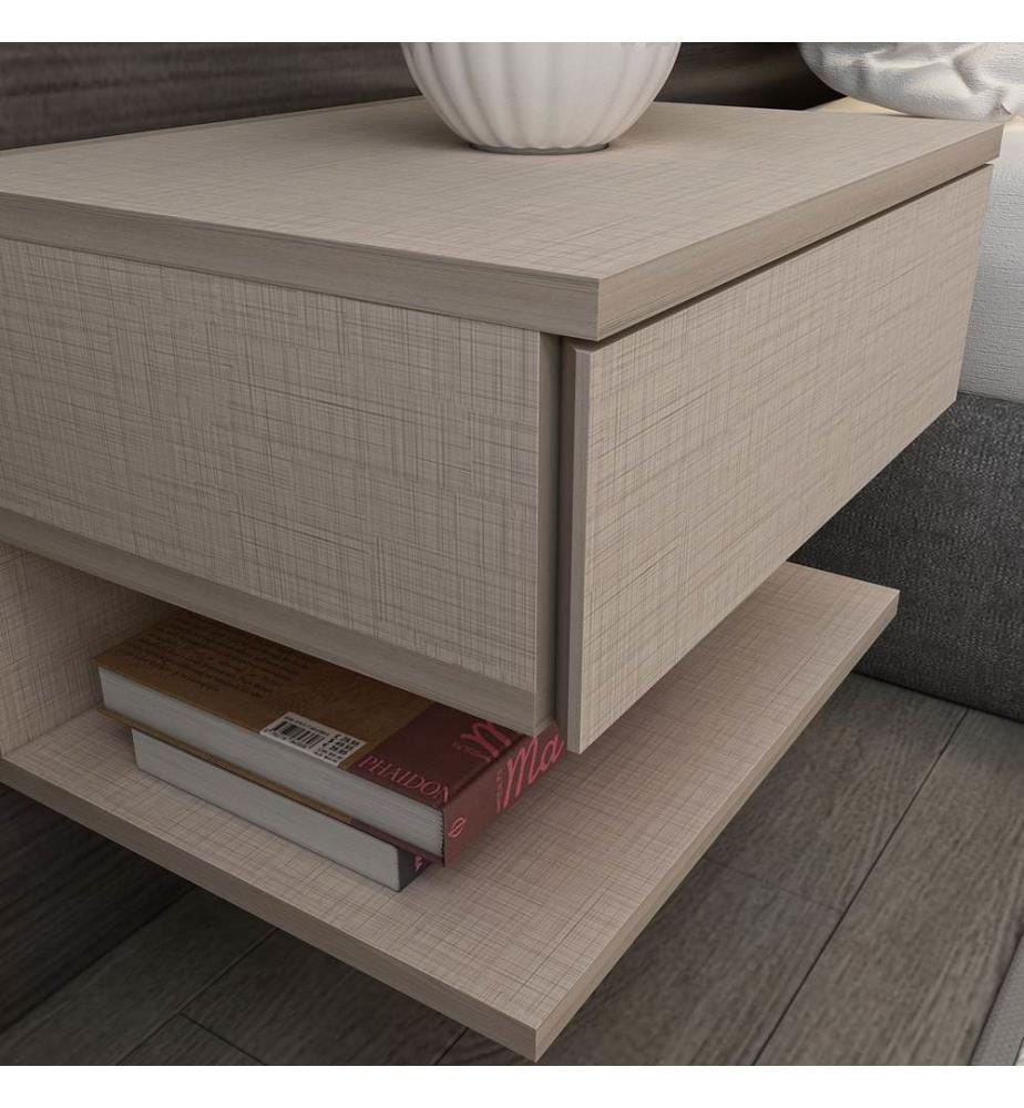Table de nuit, beige, 100 % panneau de particules mélaminé