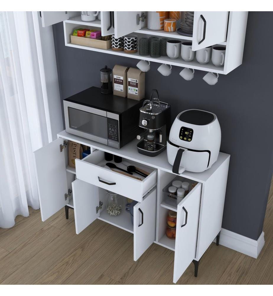Porte-café, blanc, 100 % panneau de particules mélaminé E1 de qualité