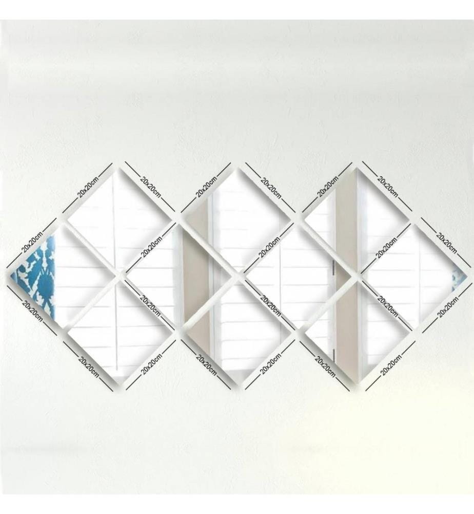 Set di specchi, 10 pezzi, argento, vetro, senza cornice