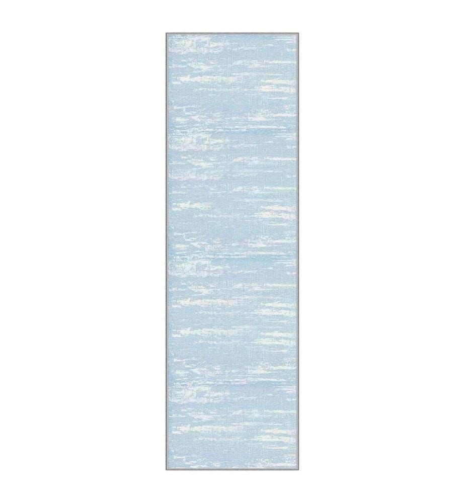 Tappeto, Blu, Crema, 100% poliestere, 80 x 550 cm