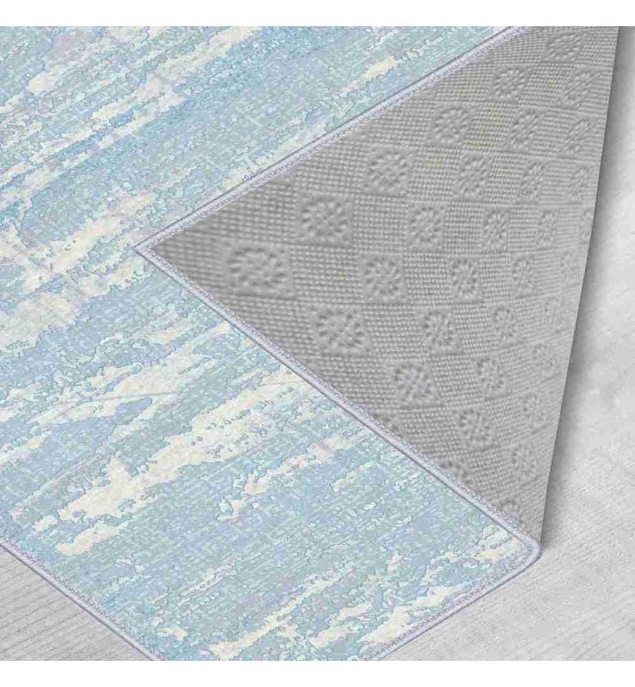 Tappeto, Blu, Crema, 100% poliestere, 80 x 550 cm