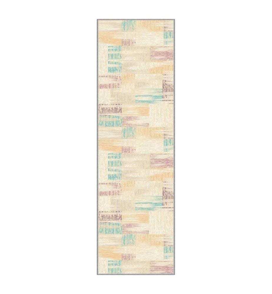Tappeto, Crema, Giallo, Blu, Visone, 100% poliestere, 100 x 300 cm