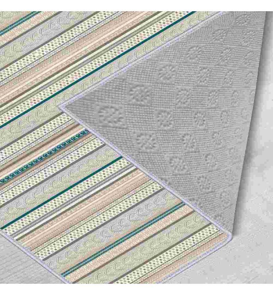Tappeto, Crema, Blu, Visone, 100% poliestere, 100 x 200 cm