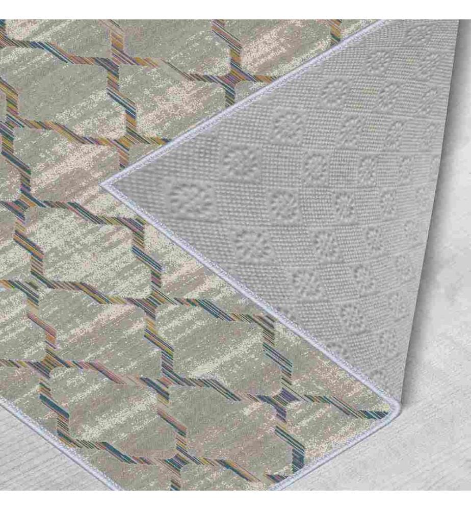 Tappeto, Crema, Beige, Verde, 100% poliestere, 80 x 550 cm