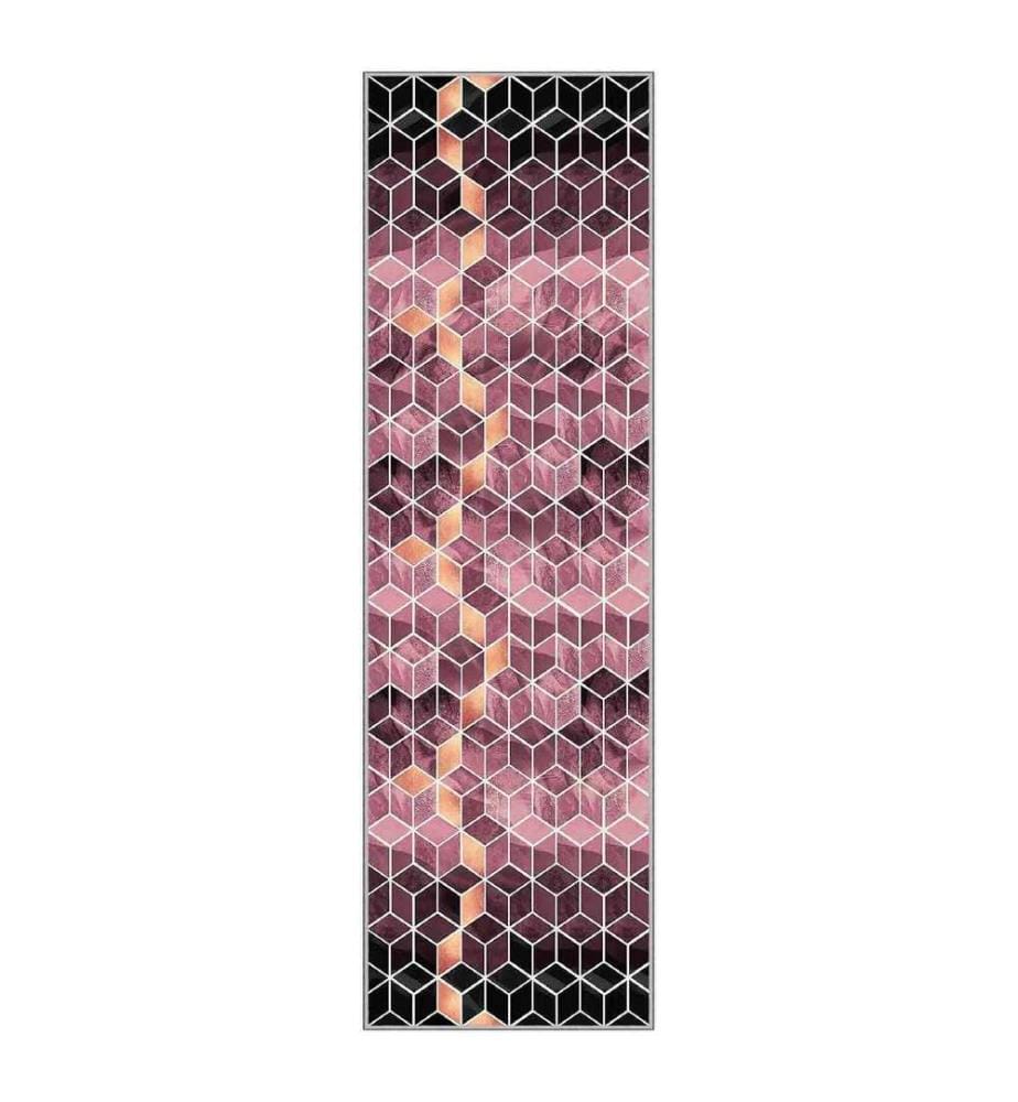 Tappeto, Bianco, Viola, Arancione, Nero, 100% poliestere, 100 x 150 cm