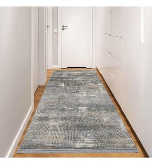 Teppichboden für den Flur, Grau, Beige, Creme, 60% Polypropylen / 40% Polyester, 120 x 300 cm
