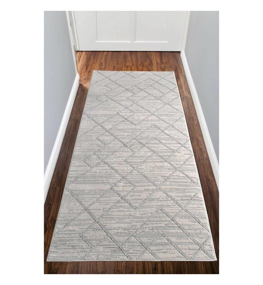 Teppich für den Flur, Grau, 100% Polyester, 120 x 500 cm