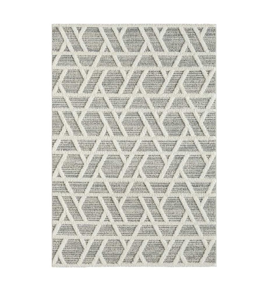 Teppich für den Flur, Creme, Grau, 100% Polypropylen, 120 x 200 cm