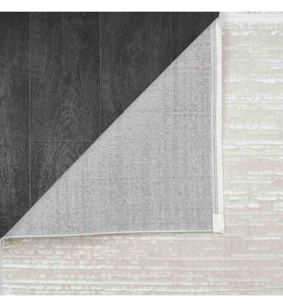Tappeto da sala, Bianco, Beige, 100% poliestere, 80 x 300 cm