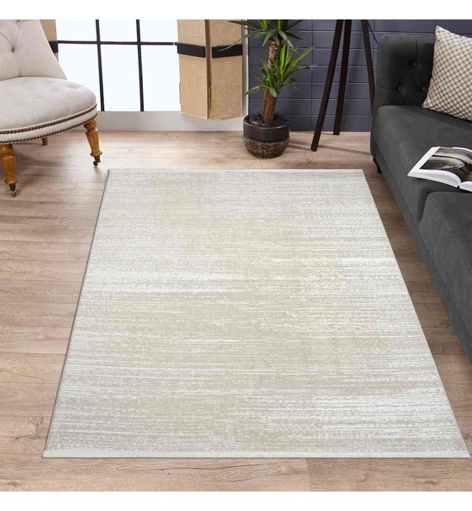 Tappeto da sala, Bianco, Beige, 100% poliestere, 100 x 150 cm